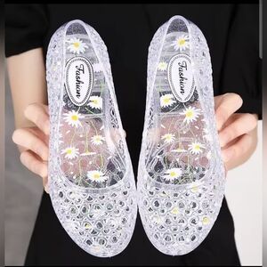 Sequin Flat Ladies Sandals Ladies Beach Jelly Shoes Women Shoes 6,5